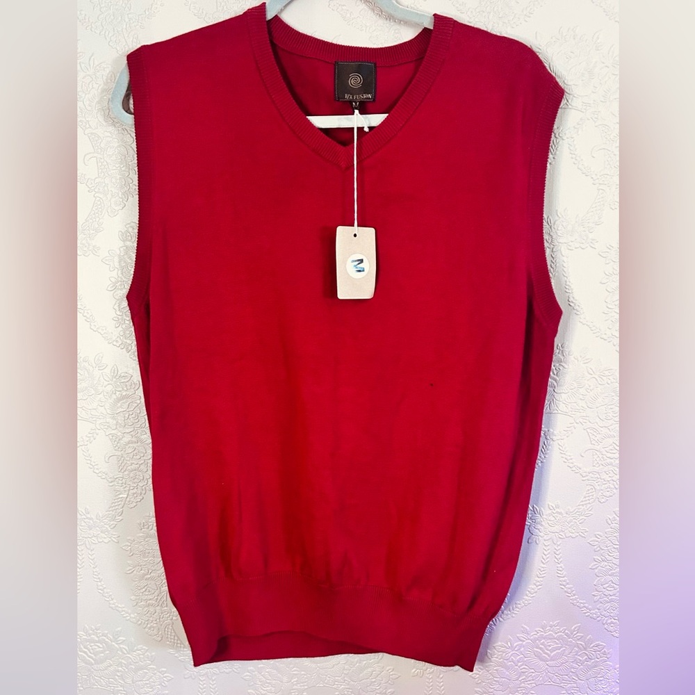 Men's Red Sweater Vest FX Fusion M New NWT